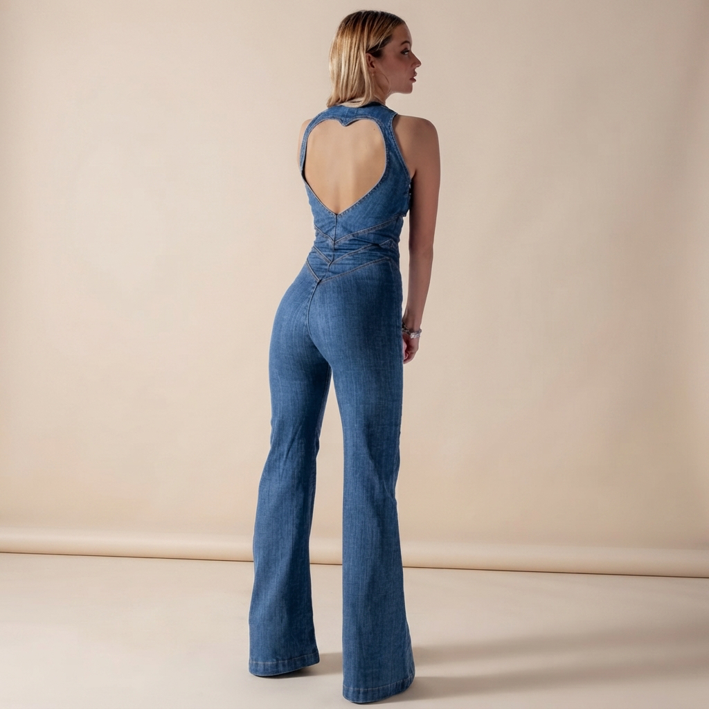 Julie - Jumpsuit im Vintage-Stil mit Reißverschluss