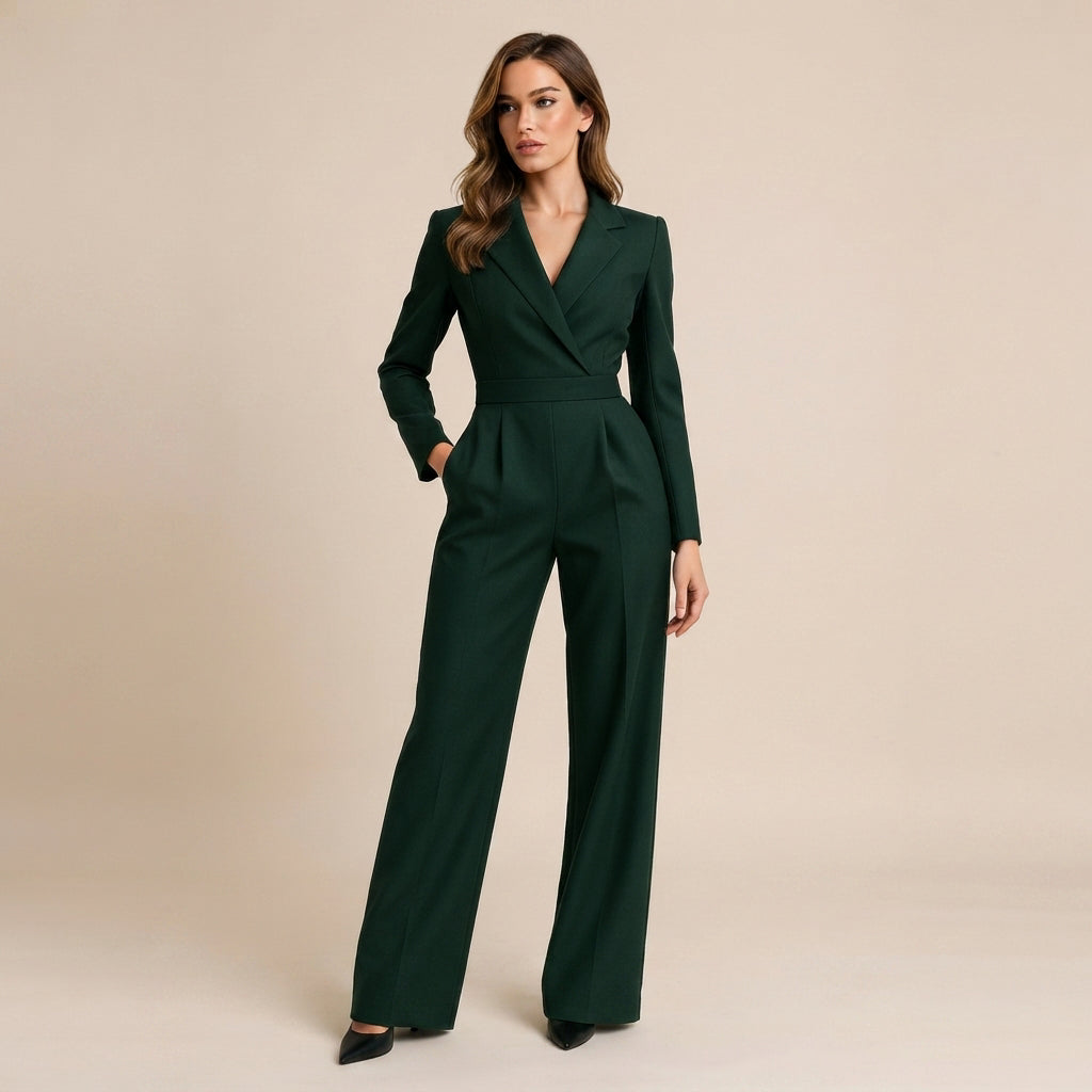 Lina - Eleganter Jumpsuit mit V-Ausschnitt und weitem Schnitt