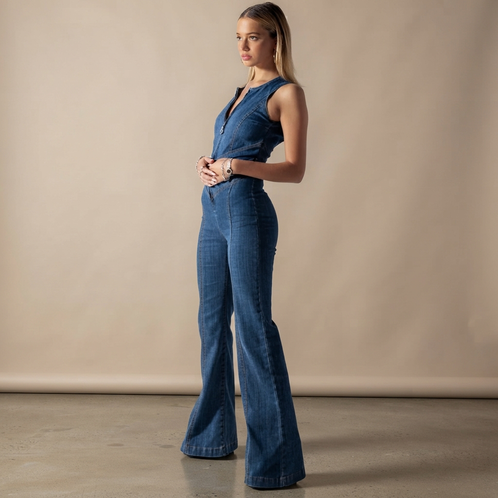Julie - Jumpsuit im Vintage-Stil mit Reißverschluss
