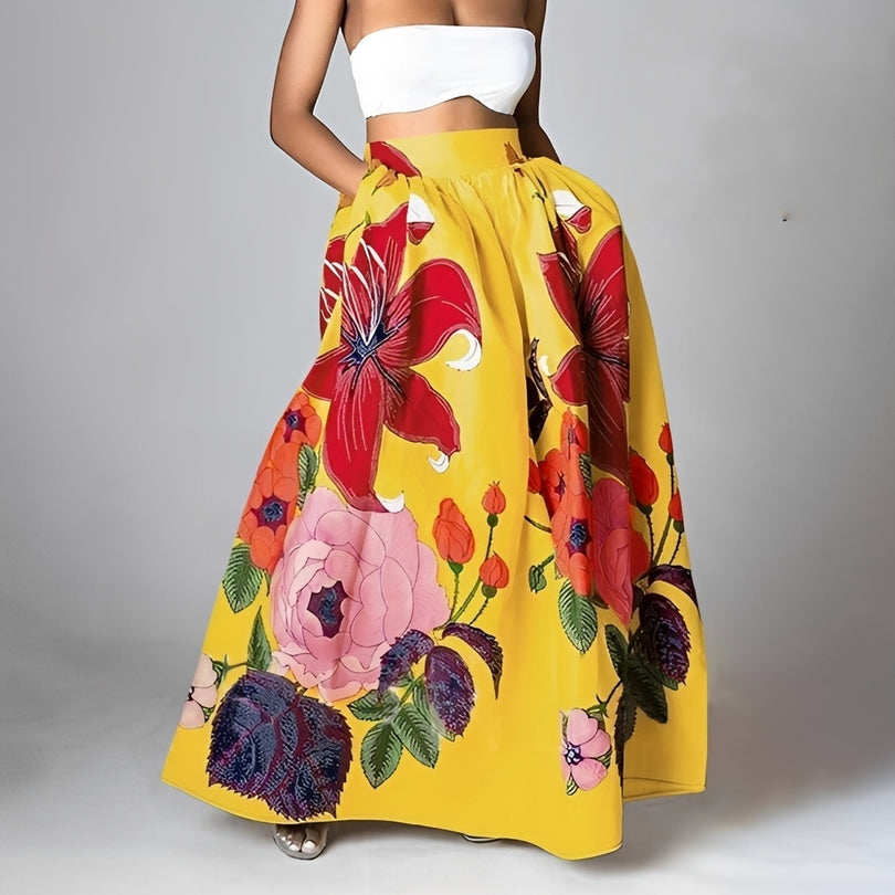 Marie - Stilvoller Boho-Rock mit hoher Taille für Damen