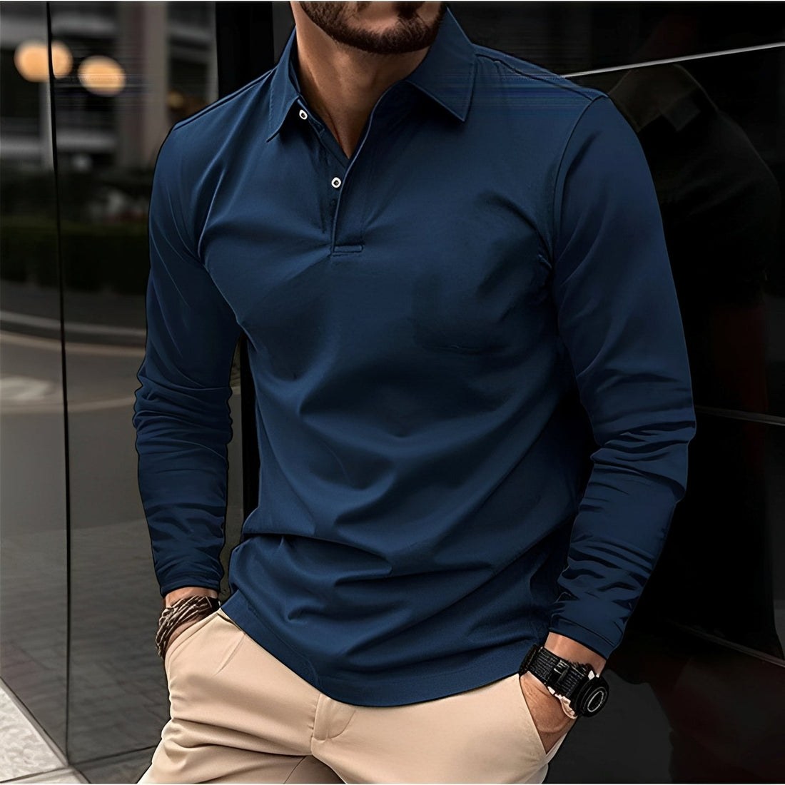 Conner – Langärmliges Poloshirt für Herren – Lässig & bequem