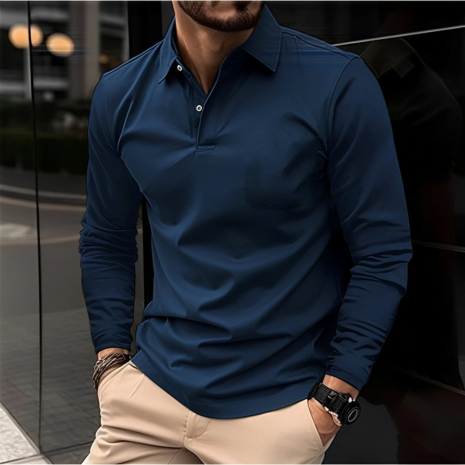Conner – Langärmliges Poloshirt für Herren – Lässig & bequem