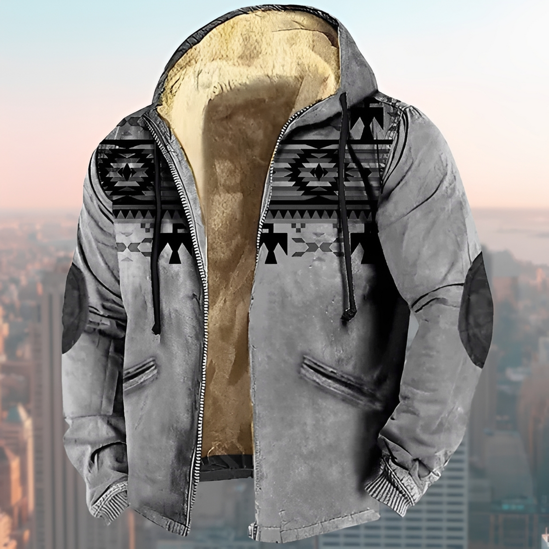 Laszlo - Hoodie-Jacke im Retro-Stil