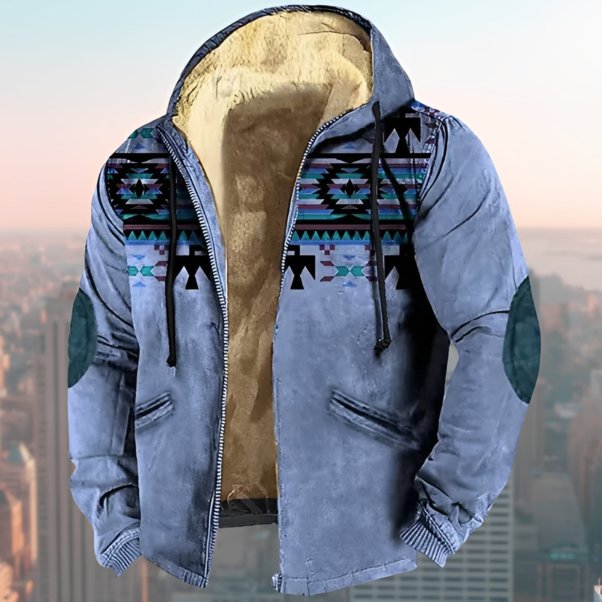 Laszlo - Hoodie-Jacke im Retro-Stil