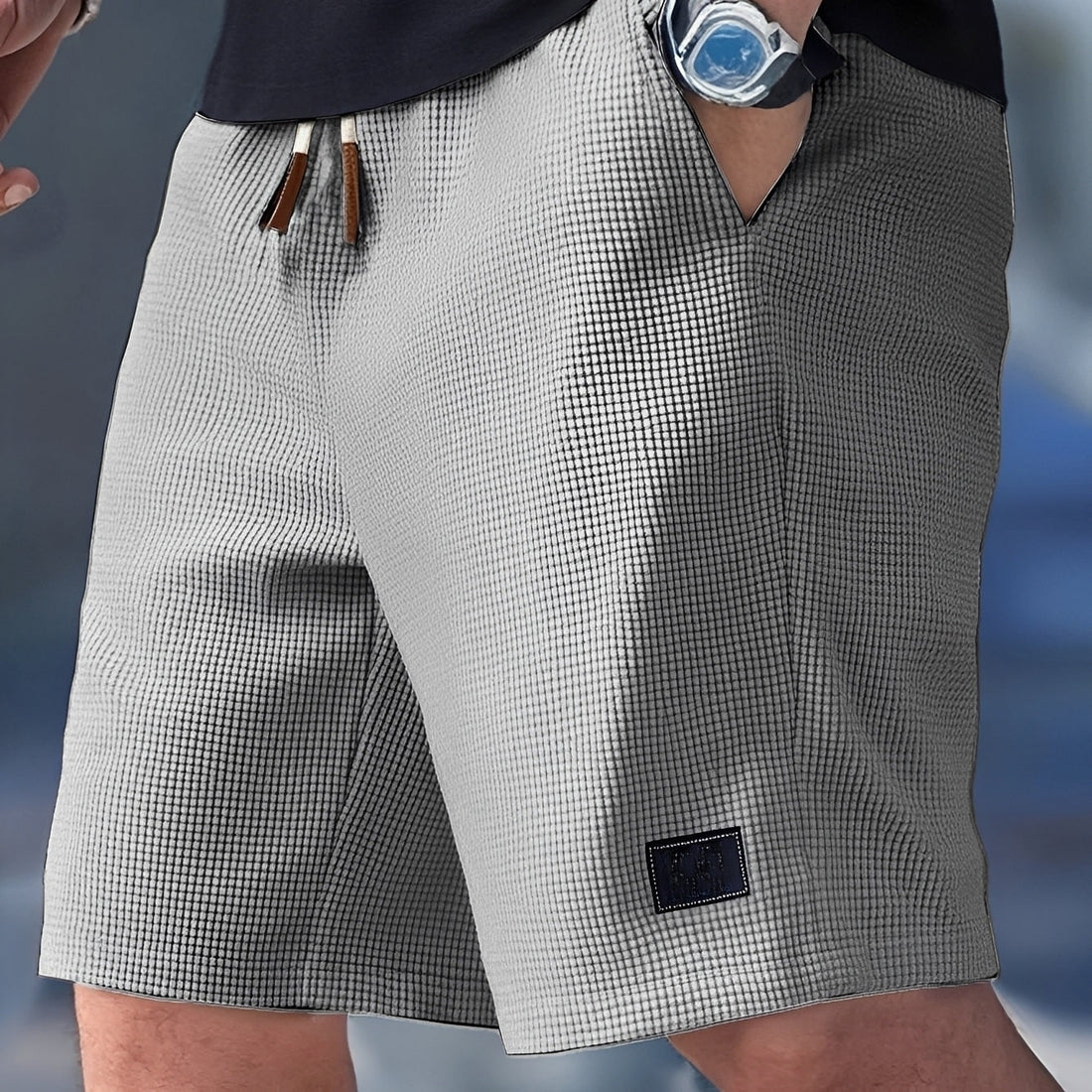 Justin - Lässige Waffel-Shorts