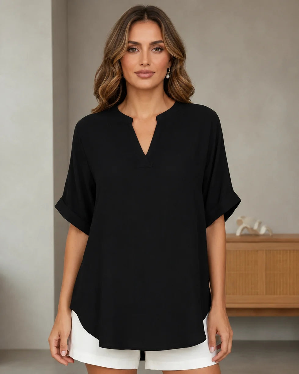 Johanna - Weit geschnittene Bluse mit V-Ausschnitt