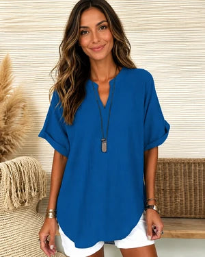 Johanna - Weit geschnittene Bluse mit V-Ausschnitt