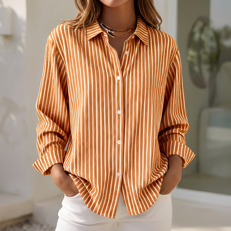 Adriana- Sommerbluse mit Streifen, lockere Passform für Damen