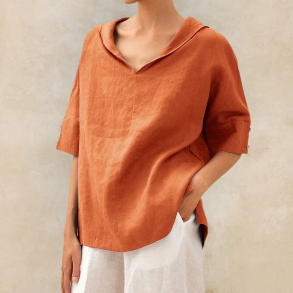 Mia – Damenbluse mit V-Ausschnitt und Elegantem Design