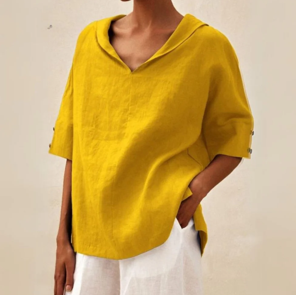 Mia – Damenbluse mit V-Ausschnitt und Elegantem Design