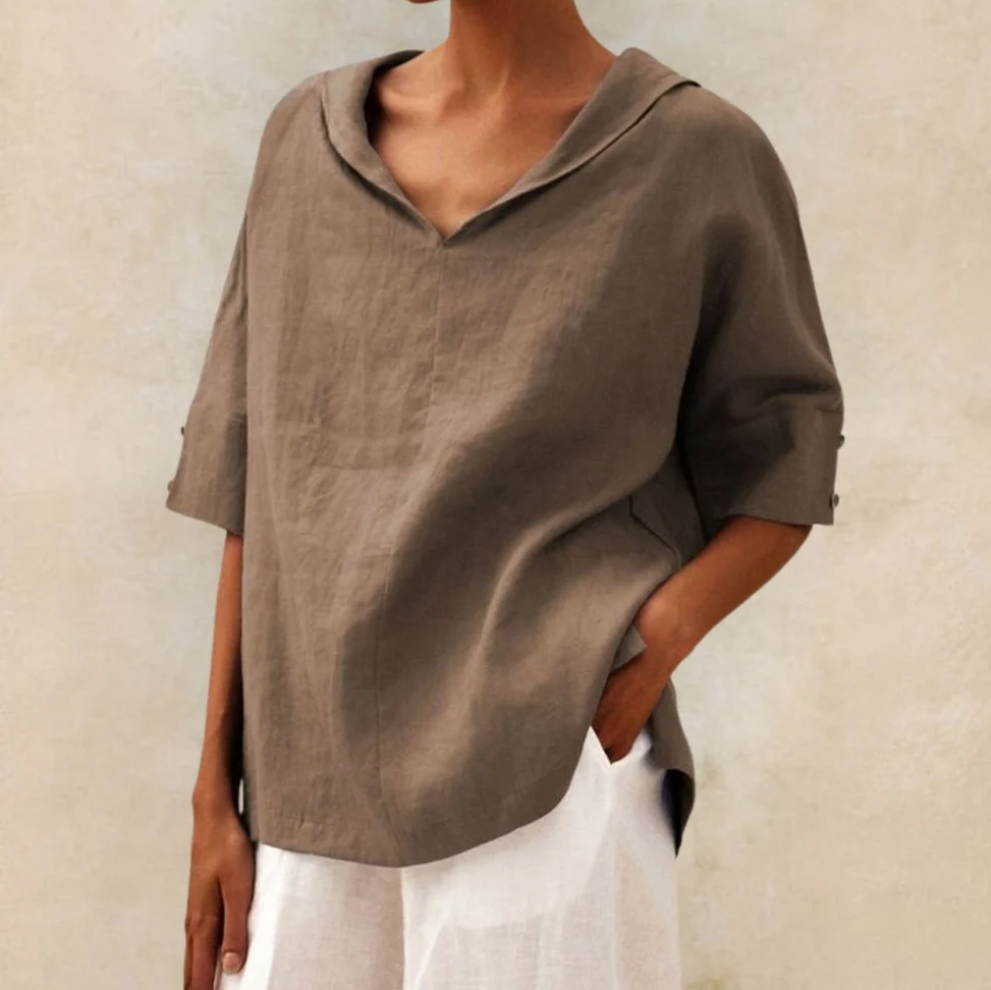 Mia – Damenbluse mit V-Ausschnitt und Elegantem Design