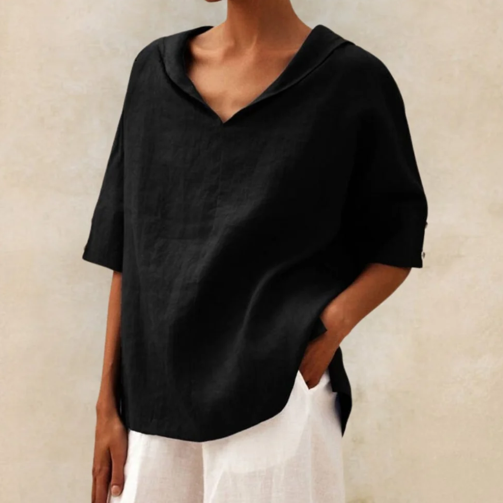 Mia – Damenbluse mit V-Ausschnitt und Elegantem Design