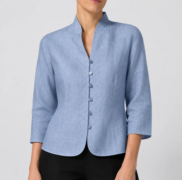 Greta - Hochwertige Damen Bluse mit Stehkragen