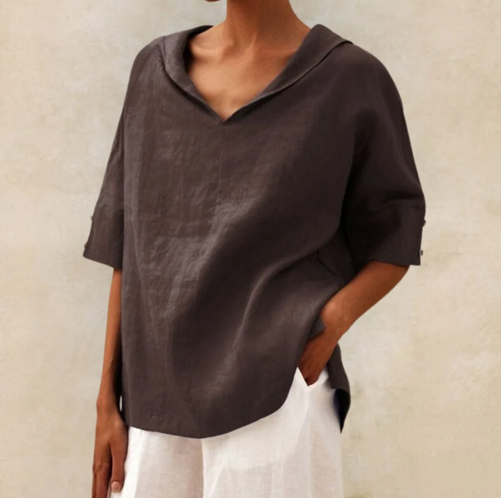 Mia – Damenbluse mit V-Ausschnitt und Elegantem Design