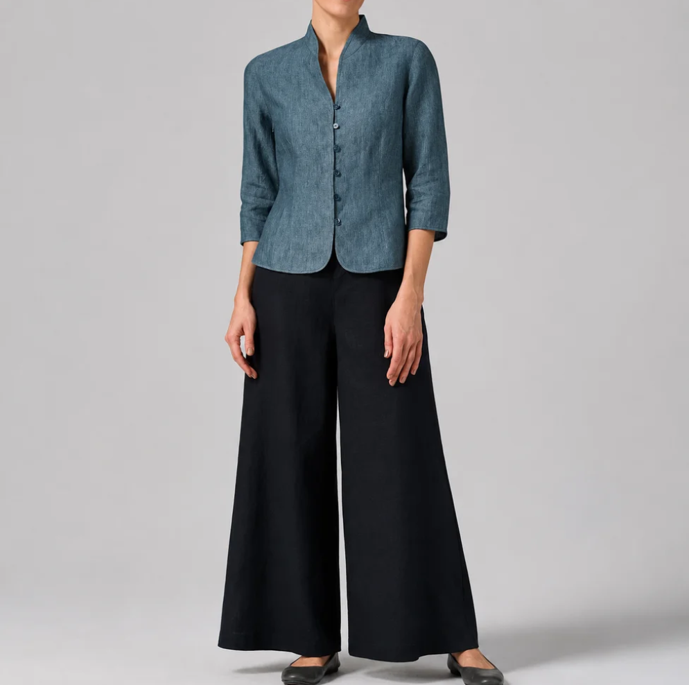 Greta - Hochwertige Damen Bluse mit Stehkragen