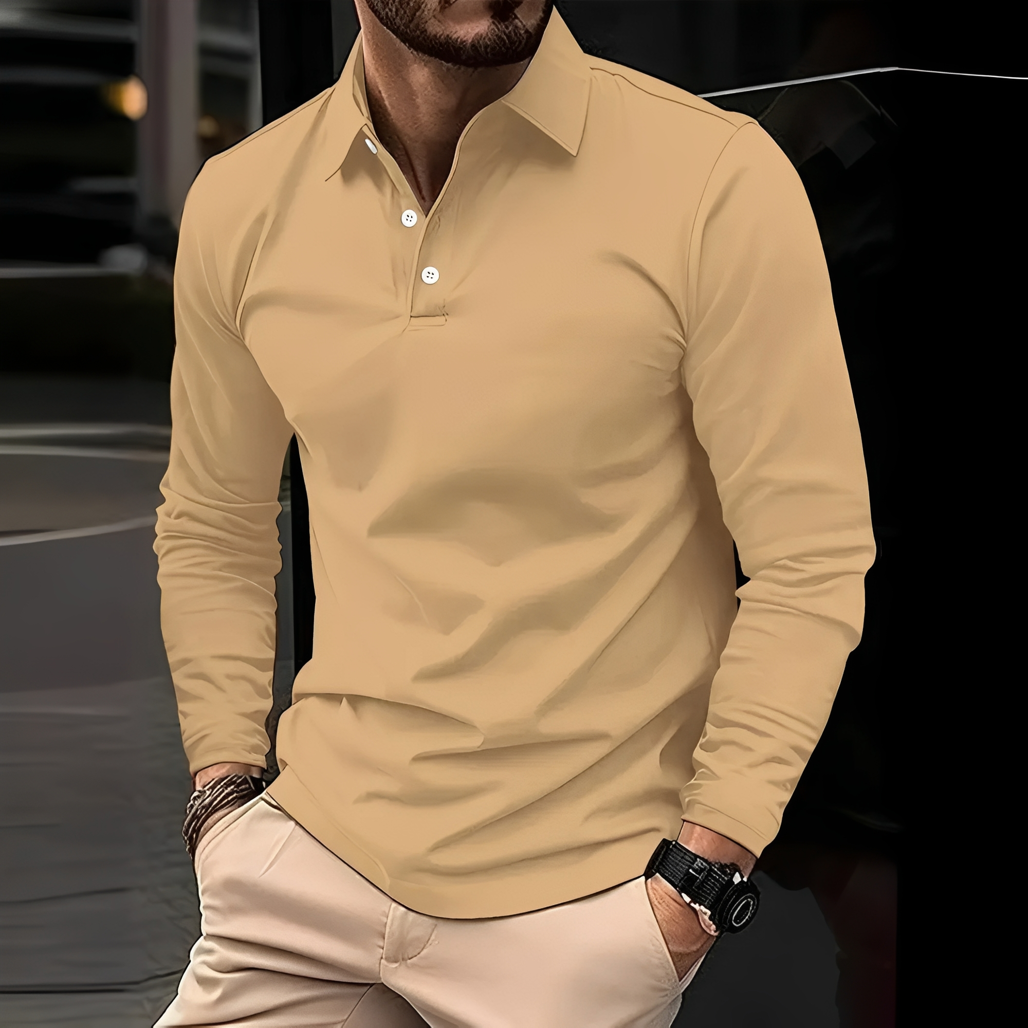 Conner – Langärmliges Poloshirt für Herren – Lässig & bequem