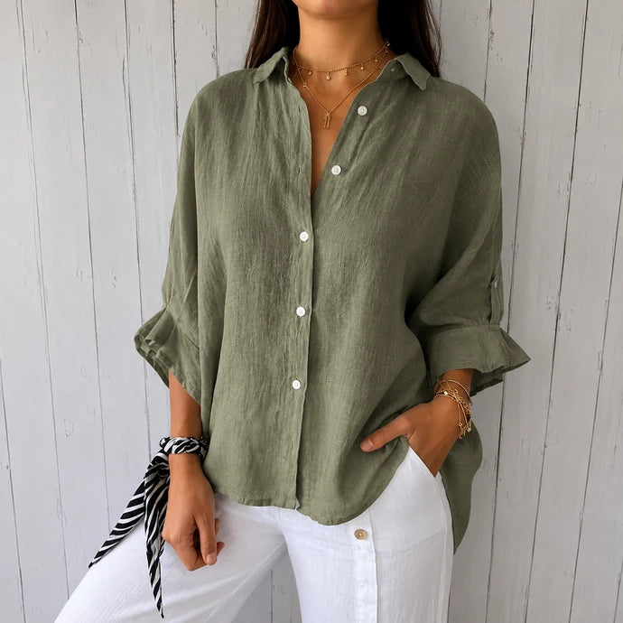 Nina - Zeitlos elegante Bluse mit Knopfleiste
