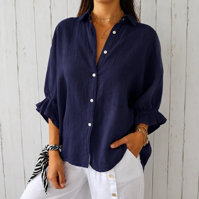 Nina - Zeitlos elegante Bluse mit Knopfleiste