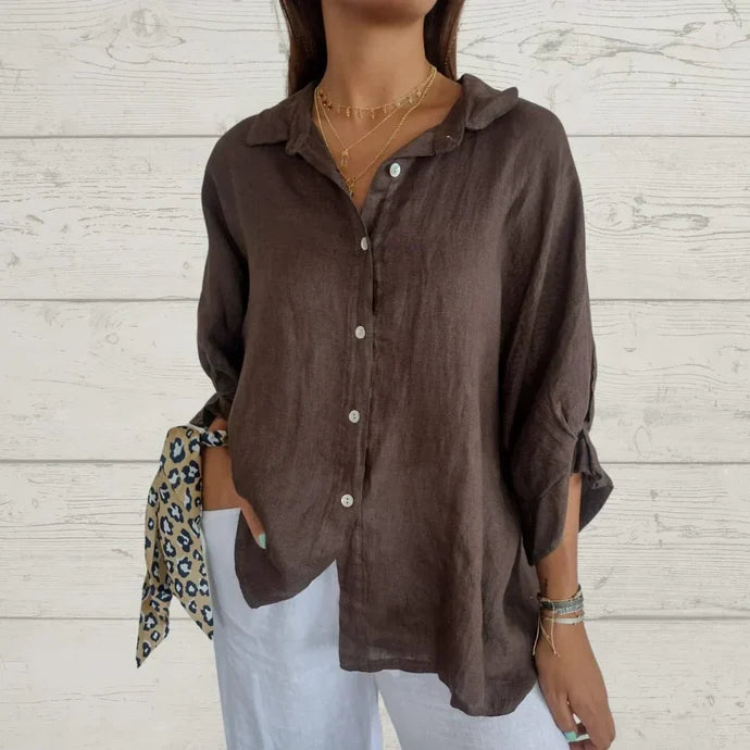 Nina - Zeitlos elegante Bluse mit Knopfleiste