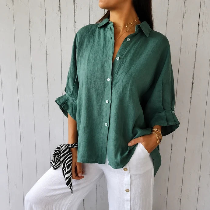 Nina - Zeitlos elegante Bluse mit Knopfleiste