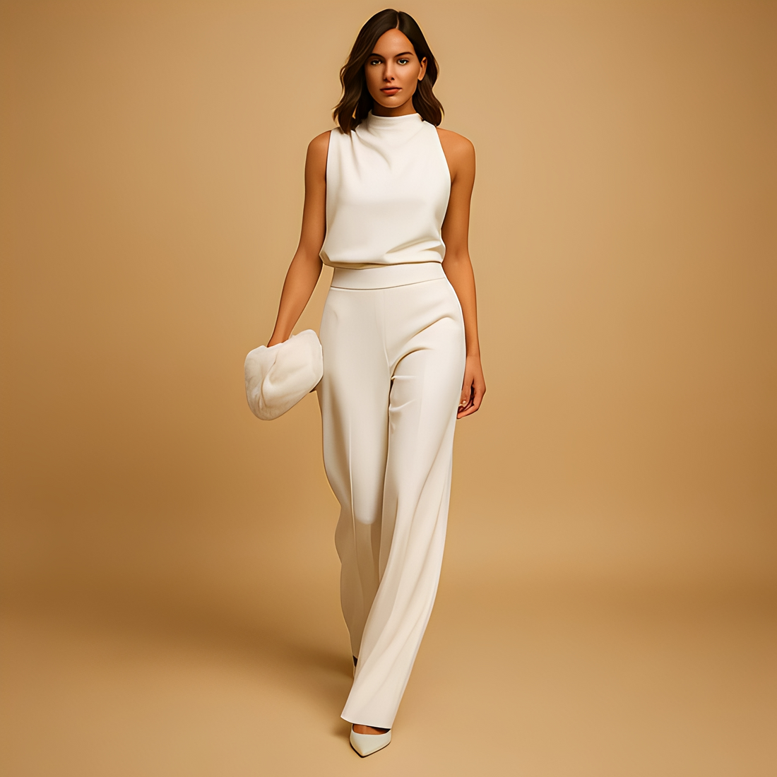 Paula - Ärmelloser Damen-Jumpsuit mit weitem Bein