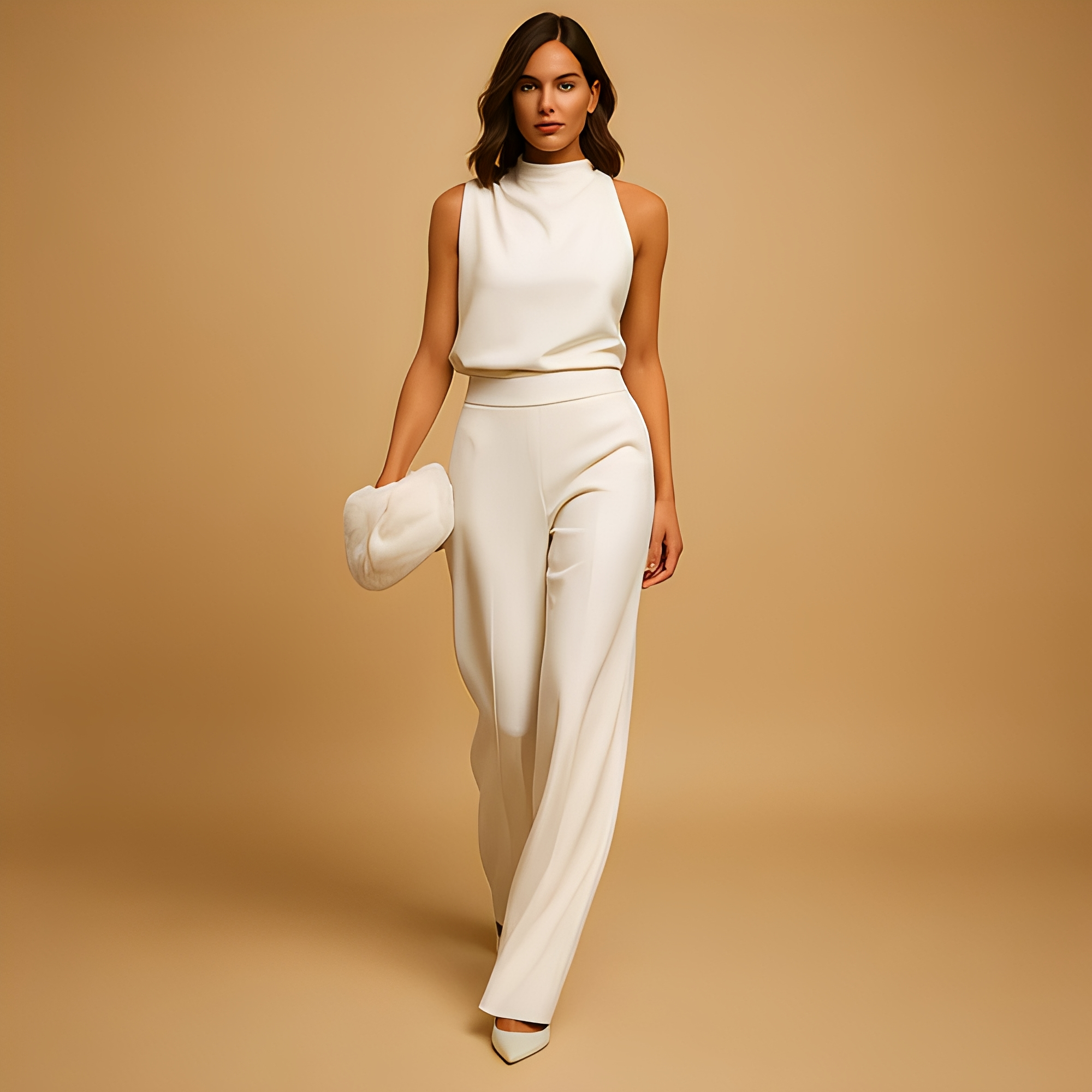 Paula - Ärmelloser Damen-Jumpsuit mit weitem Bein