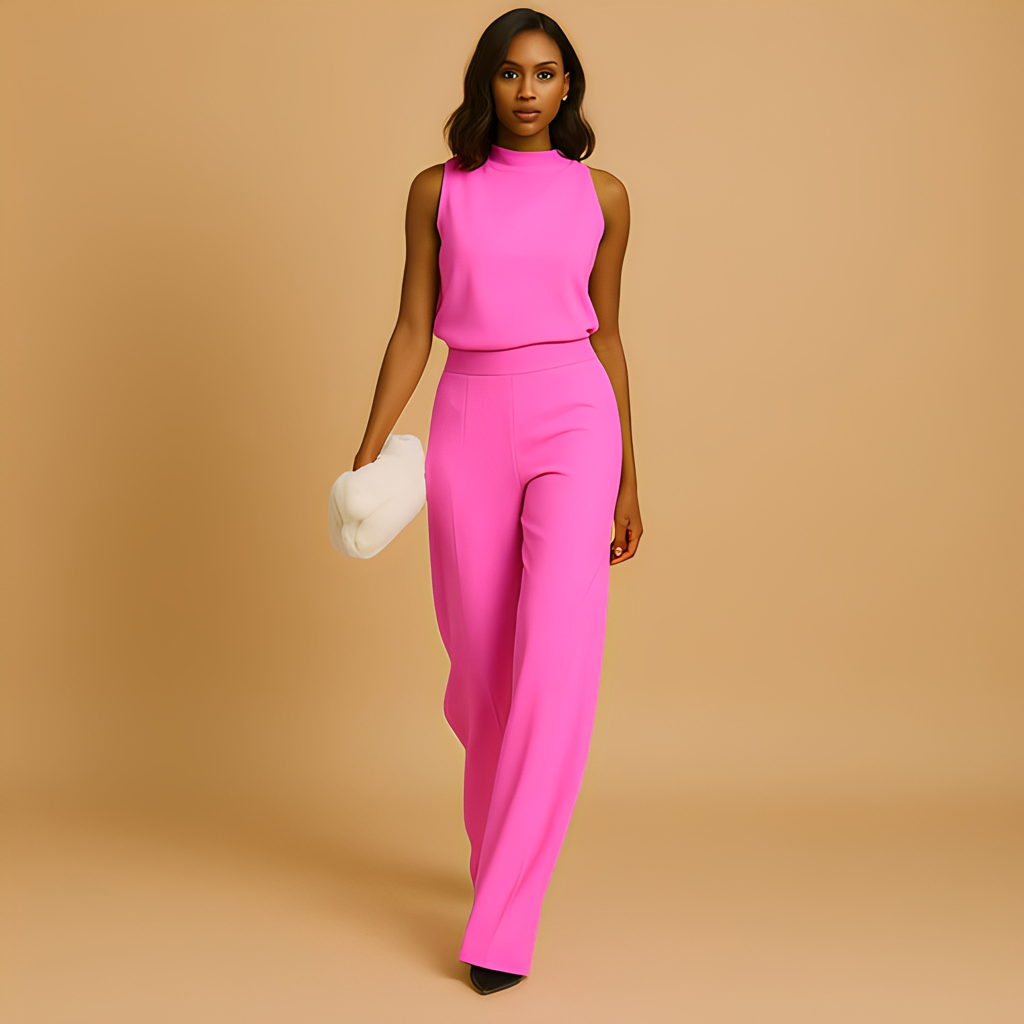 Paula - Ärmelloser Damen-Jumpsuit mit weitem Bein