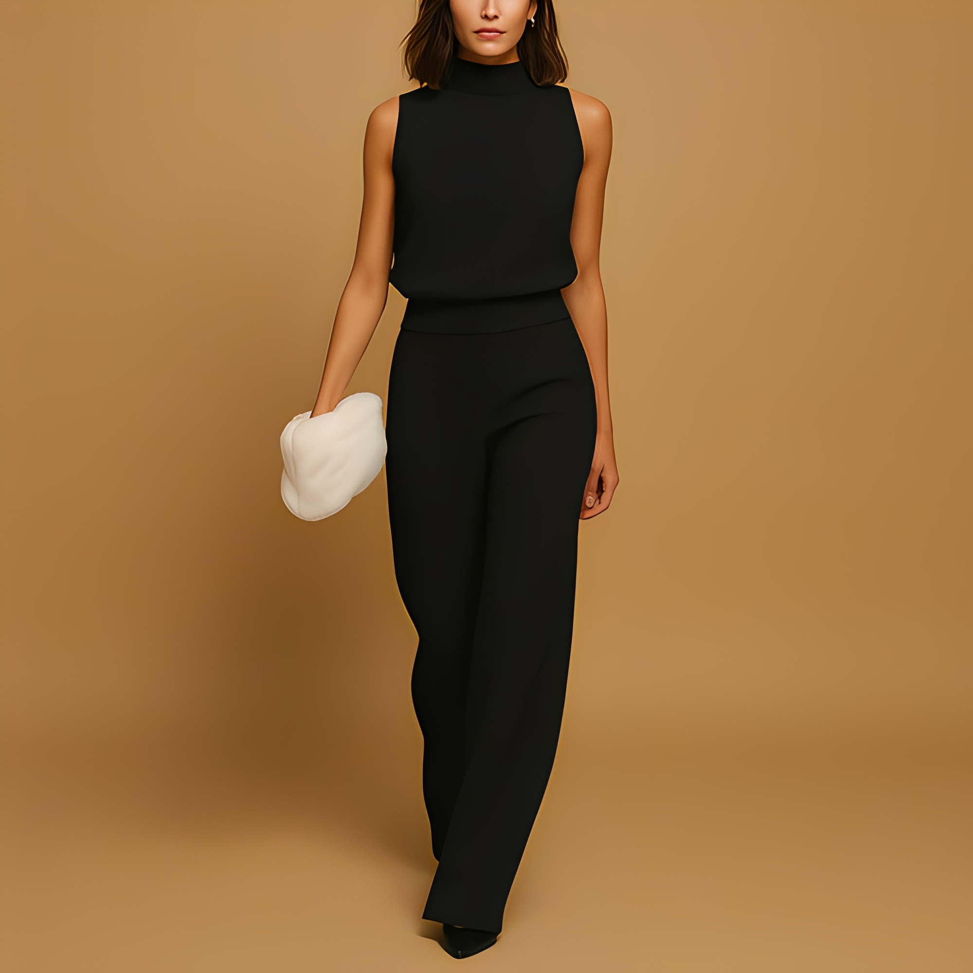 Paula - Ärmelloser Damen-Jumpsuit mit weitem Bein