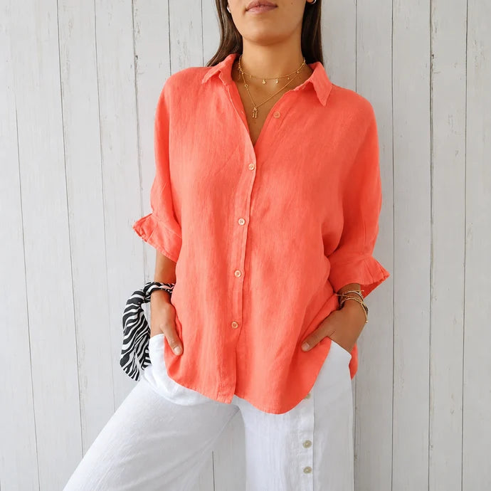 Nina - Zeitlos elegante Bluse mit Knopfleiste