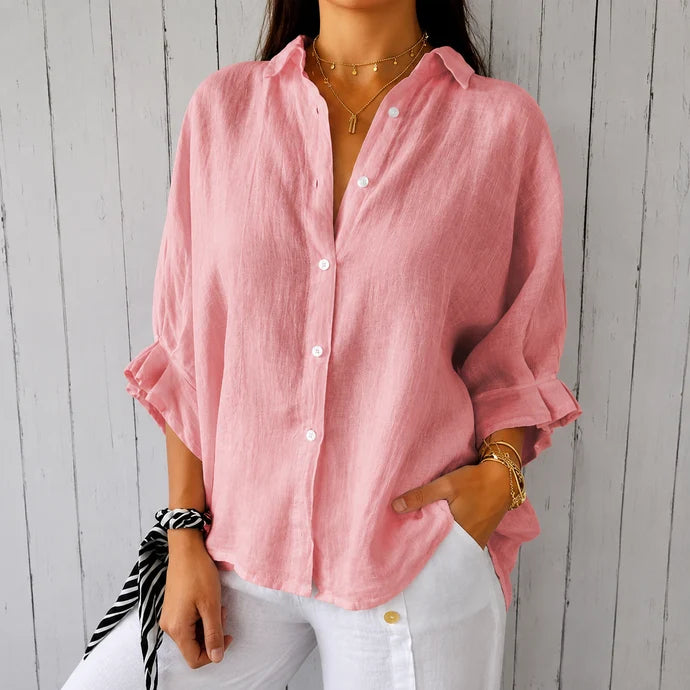 Nina - Zeitlos elegante Bluse mit Knopfleiste