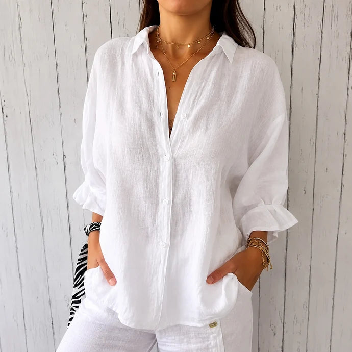 Nina - Zeitlos elegante Bluse mit Knopfleiste
