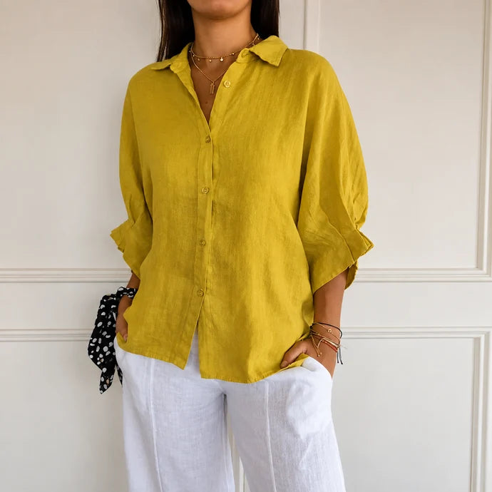 Nina - Zeitlos elegante Bluse mit Knopfleiste